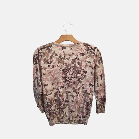 Banana Republic Peggy Purple Flower Cardigan Size Small  2 0254 - Picture 6 of 6